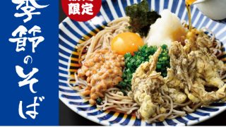 期間限定！季節のそば！もずく天ぷらのおろし納豆蕎麦